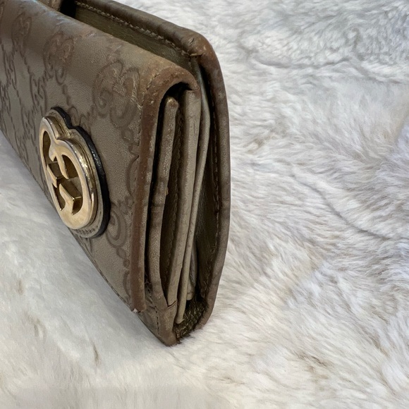 🤎Gucci Long Wallet Embossed Guccissima Monogram Gold Heart GG Logo - Picture 4 of 17